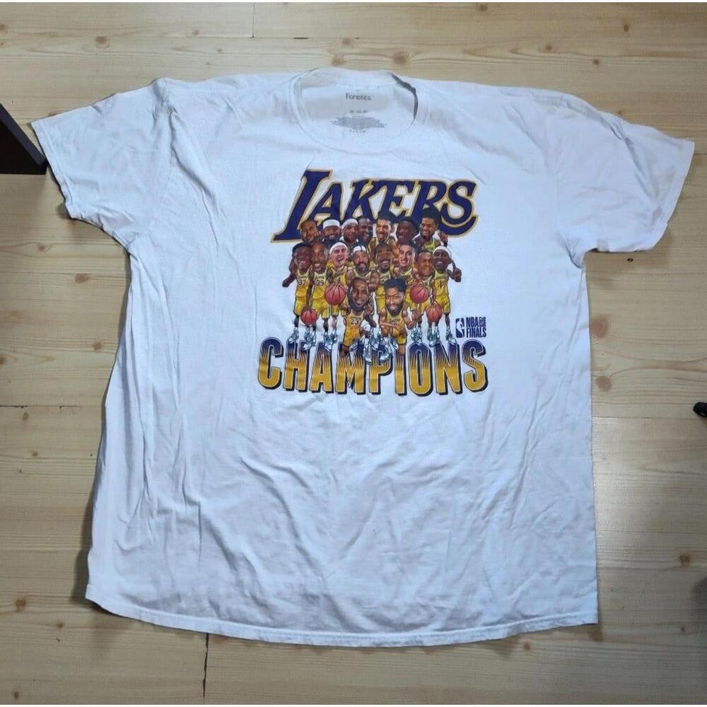 Los Angeles Lakers Nba Finals Champions Caricature Tee 3Xl Shirt Lebron Ad